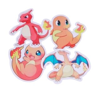 Fire‎ pokemon sticker bundle -charmander, charizard, charmeleon